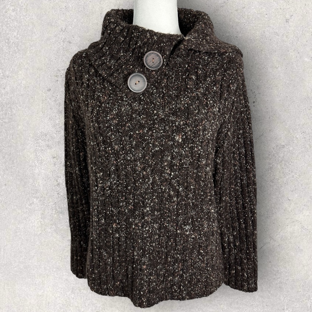 Vintage April Cornell Brown‎ Chunky Turtleneck Sweater Womens Size Medium Knit M
